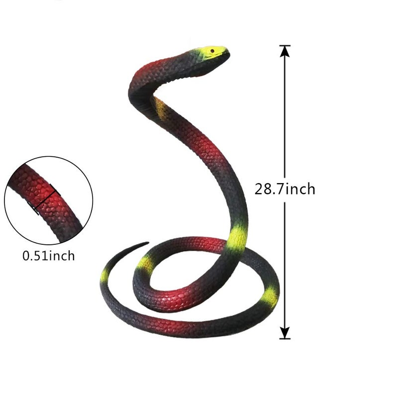 Lechay Rubber Snakes to Keep Birds Away,4 Pieces 29 Inch Realistic Rubber Snakes, Pranks, Halloween Decoration, Fake Snake for Garden Props to Scare Birds, Squirrels, Mice - Image 2